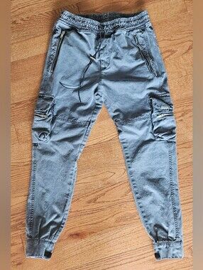 Represent Men's Cargo Jogger Pants in Grey with Multiple Pockets